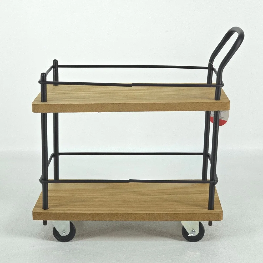 Horizon Group USA 2 Tier Retail Counter TikTok Display Cart Home Decor Brown NEW
